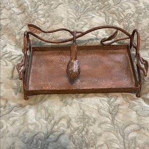 Rustic Brown Metal Paper Napkin Tray